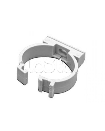 Держатель с защелкой для гофрированной или жесткой гладкой трубы D16 мм, без галогена Экопласт 41616HF в Комсомольске-на-Амуре Держатели, клипсы, скобы Pintop.ru