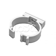 Держатель с защелкой для гофрированной или жесткой гладкой трубы D20 мм, цвет чёрный Экопласт 41620BL