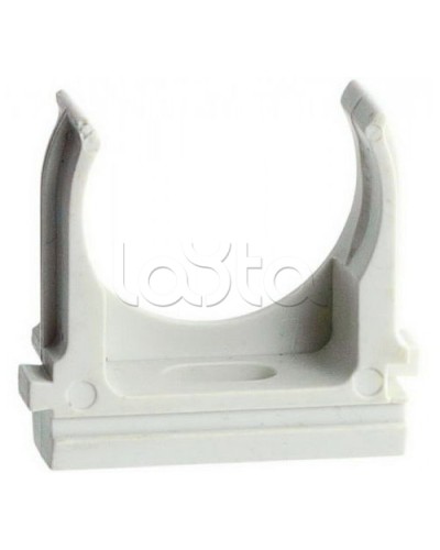 Держатель (клипса) для гофрированной или жесткой гладкой трубы D20 мм, без галогена Экопласт 41720HF в Комсомольске-на-Амуре Держатели, клипсы, скобы Pintop.ru