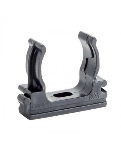 CF25G Держатель (клипса), без галогена, для труб D25мм, цвет чёрный (10шт) Экопласт (41725-10HF-BL) в Комсомольске-на-Амуре Держатели, клипсы, скобы Pintop.ru