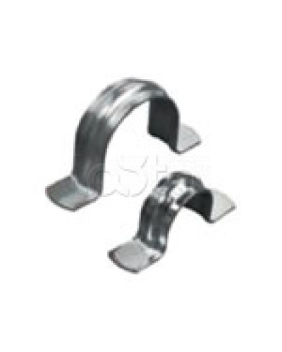 Скоба оцинкованная двухлапковая без монтажного отверстия, для трубы D63мм (1уп = 50шт) Экопласт (43661) в Комсомольске-на-Амуре Держатели, клипсы, скобы Pintop.ru