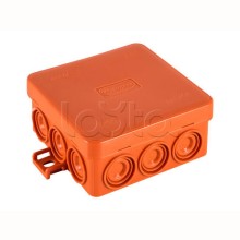 JBL085 Коробка огн. E110, о/п 85х85х38мм, без галогена, 12 вых., IP55, 3P, (1,5-10,0 мм2), цвет оранж. Экопласт (43795HF)