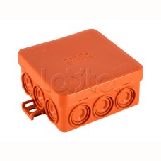 JBL085 Коробка огн. E110, о/п 85х85х38мм, без галогена, 12 вых., IP55, 3P, (1,5-10,0 мм2), цвет оранж. Экопласт (43795HF)
