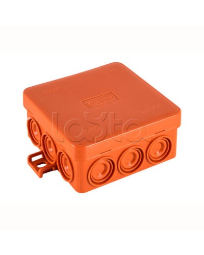 JBL085 Коробка огн. E110, о/п 85х85х38мм, без галогена, 12 вых., IP55, 3P, (1,5-10,0 мм2), цвет оранж. Экопласт (43795HF) в Комсомольске-на-Амуре Коробки (ОКЛ) Экопласт Pintop.ru