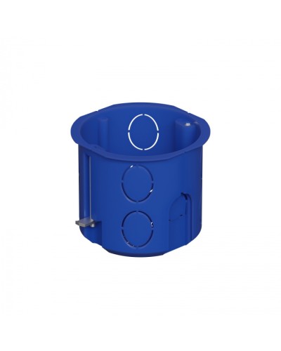 Коробка установочная для г/к D68x62мм с металл. лапками, без галогена, цвет синий IP20 Экопласт (44665HF) в Комсомольске-на-Амуре Распределительные коробки Pintop.ru