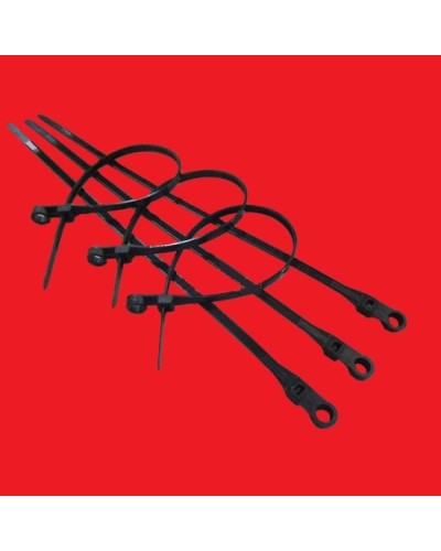 Хомут кабельный 4,3x220 мм с монтажным отверстием, черный (100 шт/уп) Экопласт 45209BL в Комсомольске-на-Амуре Стяжки-хомуты Pintop.ru