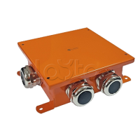 SMB120 Коробка металлическая, огн. E-110, о/п,120х120х60, 1 метал. гермоввод 14-22мм. + 3 метал. заглушки, IP66, 9P, (0,15-2,5 мм2), цвет оранж. Экопласт (56054E)