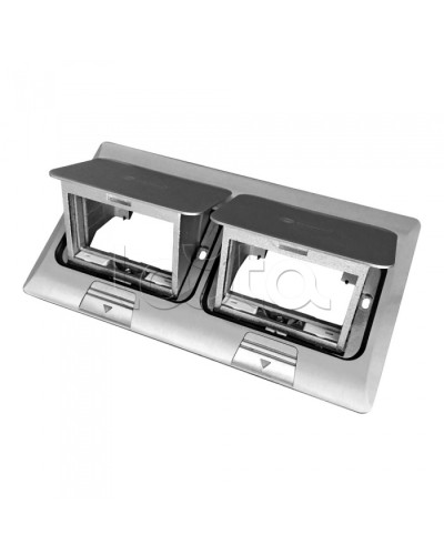 Люк в пол на 2x2 поста (45х45мм) в комплекте с коробкой и суппортом, сталь Экопласт (70027) в Комсомольске-на-Амуре Системы лючков и колонн Pintop.ru