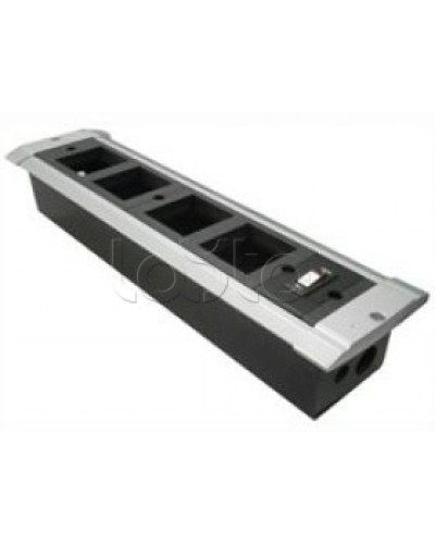 Блок настольный встраиваемый, с выключателем нагрузки на 4 модуля (45х45мм) для креп. к столу (алюмин) Экопласт 70324 в Комсомольске-на-Амуре Аксессуары для кабель-канала Pintop.ru
