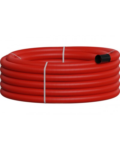 NR075 Двустенная труб.а ПНД гибкая, тип 450, SN18, с зондом, D75мм (20м) цвет красный Экопласт 801075-20 в Комсомольске-на-Амуре Гладкая труба Pintop.ru