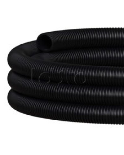NR110 Двустен. труба ПНД гибкая откр. прокладки, SN12, с зондом, D110мм (50м) чёрн. Экопласт (801110HFR-UF-BL) в Комсомольске-на-Амуре Труба гофрированная Pintop.ru