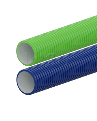 Вентиляционная труба гибкая двустенная для воздуховода (ПНД), антистатическая и антибактериальная D110мм, цвет синий (1шт=50м) Экопласт (803110BU) в Комсомольске-на-Амуре Труба гофрированная Pintop.ru
