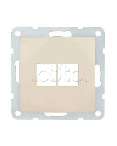 Накладка с суппортом розетки комп. и телеф. на 2 входа (бежевый матовый) БЕЗ механизма LK80 Экопласт (846202-0 в Комсомольске-на-Амуре Розетки компьютерные и телефонные Pintop.ru