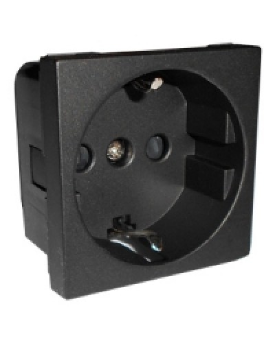 Розетка с заземляющими контактами и защитными шторками, (черный бархат) LK45 Экопласт (851408) в Комсомольске-на-Амуре Аксессуары для кабель-канала Pintop.ru