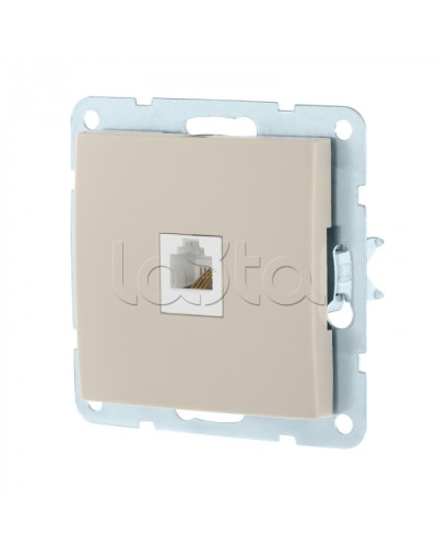 Розетка телефонная RJ-12 с накладкой (бежевый) LK60 Экопласт (865501-1) в Комсомольске-на-Амуре Розетки компьютерные и телефонные Pintop.ru