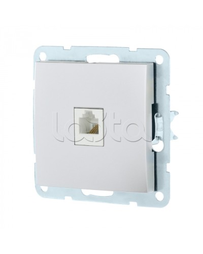 Розетка телефонная RJ-12 с накладкой (серебристый металлик) LK60 Экопласт (865503-1) в Комсомольске-на-Амуре Розетки компьютерные и телефонные Pintop.ru