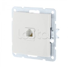 Розетка телефонная RJ-12 с накладкой (белый) LK60 Экопласт (865504)