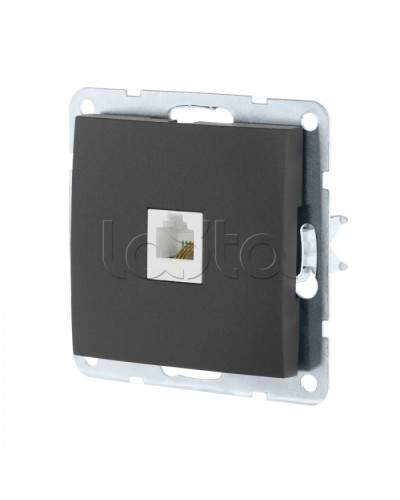 Розетка телефонная RJ-12 с накладкой (черный бархат) LK60 Экопласт (865508-1) в Комсомольске-на-Амуре Розетки компьютерные и телефонные Pintop.ru