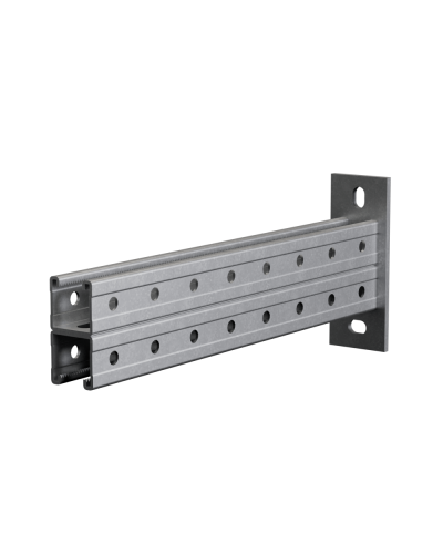 Страт-консоль двойная усиленная 41х41 L200 s:2,5 мм (тройная перфорация) HD85 КМ-профиль (2KSSU41-200 3P HD85) в Комсомольске-на-Амуре Аксессуары для лотков Pintop.ru