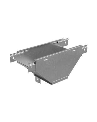 Т-ответвитель переходник 50х300-200 мм верт. c разворотом трассы на 90 гр. ПЛЮС (нижняя часть меньше исходной) HD КМ-Профиль (TDPSplus90-50-300-200 HD) в Комсомольске-на-Амуре Аксессуары для лотков Pintop.ru