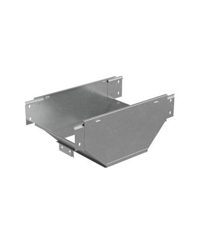 Т-ответвитель переходник 100х200-150 мм верт. c разворотом трассы на 90 гр. ПЛЮС (нижняя часть меньше исходной) INOX304 КМ-Профиль (TDPSplus90-100-200-150 INOX304) в Комсомольске-на-Амуре Аксессуары для лотков Pintop.ru