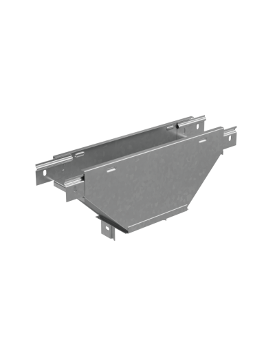 Т-ответвитель переходник 50х100-600 мм верт. c разворотом трассы на 90 гр. ПЛЮС (нижняя часть больше исходной) INOX304 КМ-Профиль (TDPVplus90-50-100-600 INOX304) в Комсомольске-на-Амуре Аксессуары для лотков Pintop.ru