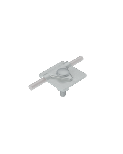 Универсальный соединитель для прутка Ø 5-10 мм с 1 пластиной 40х40 мм INOX304 КМ-Профиль (USM-D5-10 INOX304) в Комсомольске-на-Амуре Аксессуары для лотков Pintop.ru