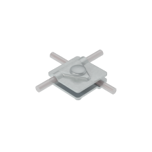 Универсальный соединитель для прутка Ø 5-10 мм с 2 пластинами 40х40 мм INOX304 КМ-Профиль (2USM-D5-10 INOX304)