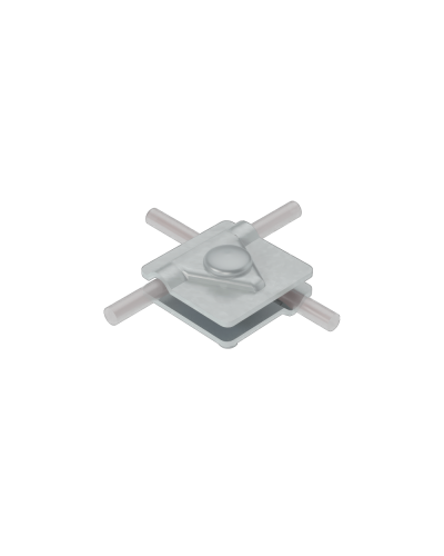 Универсальный соединитель для прутка Ø 5-10 мм с 2 пластинами 40х40 мм CU КМ-Профиль (2USM-D5-10 CU) в Комсомольске-на-Амуре Аксессуары для лотков Pintop.ru