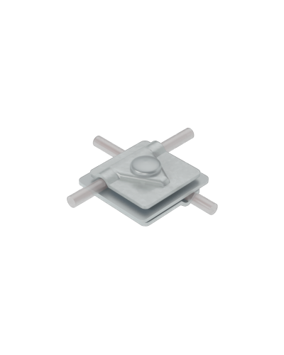 Универсальный соединитель для прутка Ø 5-10 мм с 3 пластинами 40х40 мм INOX304 КМ-Профиль (3USM-D5-10 INOX304) в Комсомольске-на-Амуре Аксессуары для лотков Pintop.ru