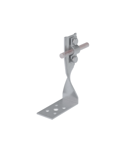Угловой держатель болтовой скрученный для прутка Ø 5-10 мм H70 мм CU КМ-Профиль (UDBS-H70-D5-10 CU) в Комсомольске-на-Амуре Монтажные материалы Pintop.ru