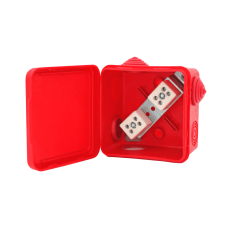 Коробка распределительная огнестойкая КРОПС-П1, IP54, габаритные размеры 100х100х50 мм, для кабелей сечением до 4 мм2, 4 клеммы КМ-Профиль (FRJB-KM-P1-4-04-КРОПС-IP54)