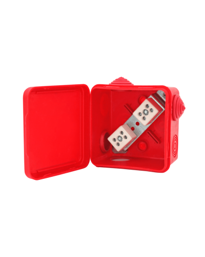 Коробка распределительная огнестойкая КРОПС-П1, IP54, габаритные размеры 100х100х50 мм, для кабелей сечением до 4 мм2, 3 клеммы КМ-Профиль (FRJB-KM-P1-4-03-КРОПС-IP54) в Комсомольске-на-Амуре Распределительные коробки Pintop.ru