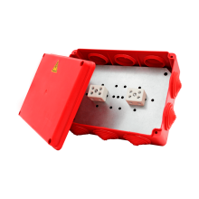 Коробка распределительная огнестойкая КРОПС-П4, IP54, габаритные размеры 150х110х70 мм, для кабелей сечением до 10 мм2, 6 клемм КМ-Профиль (FRJB-KM-P4-10-06-КРОПС-IP54)