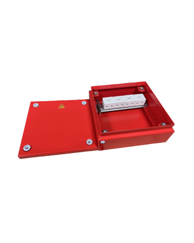 Коробка распределительная огнестойкая КРОПС, IP55, габаритные размеры 150х150х80 мм, для кабелей сечением до 6 мм2, 4 клеммы КМ-Профиль (FRJB-KM-ST5-6-04-КРОПС-IP55) в Комсомольске-на-Амуре Распределительные коробки Pintop.ru