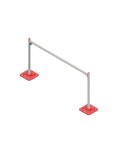 Опорная конструкция для горизонтальных прямоугольных воздуховодов и металлических лотков кабеленесущих систем TECHNORAPTOR FOOT 2000х1000 КМ-профиль (KM-TR-F-SSHRAD-2000-1000) в Комсомольске-на-Амуре Системы видеонаблюдения Pintop.ru