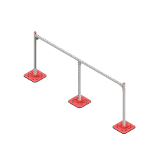 Опорная конструкция для горизонтальных прямоугольных воздуховодов и металлических лотков кабеленесущих систем TECHNORAPTOR FOOT 2500х1000 HD КМ-профиль (KM-TR-F-SSHRAD-2500-1000 HD)