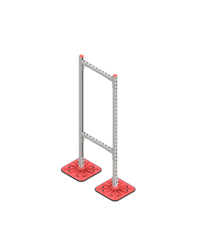 Опорная конструкция для горизонтальных прямоугольных воздуховодов и металлических лотков кабеленесущих систем TECHNORAPTOR FOOT 500х1500 HD КМ-профиль (KM-TR-F-SSHRAD-500-1500 HD) в Комсомольске-на-Амуре Системы видеонаблюдения Pintop.ru