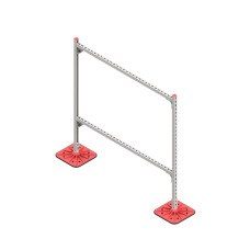 Опорная конструкция для горизонтальных прямоугольных воздуховодов и металлических лотков кабеленесущих систем TECHNORAPTOR FOOT 1500х1500 HD КМ-профиль (KM-TR-F-SSHRAD-1500-1500 HD)