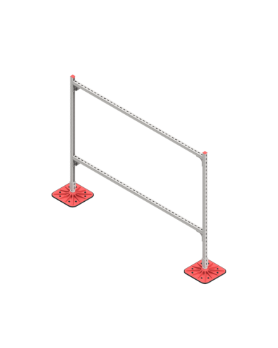 Опорная конструкция для горизонтальных прямоугольных воздуховодов и металлических лотков кабеленесущих систем TECHNORAPTOR FOOT 2000х1500 КМ-профиль (KM-TR-F-SSHRAD-2000-1500) в Комсомольске-на-Амуре Системы видеонаблюдения Pintop.ru