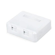 Корпус настенной розетки для установки 2-х вставок типа Keystone Jack, белый