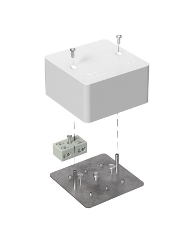Коробка огн. разв. для каб-канала Е15-Е60 RAL9003 85х85х45 (44 шт/кор) Промрукав (40-0460-FR6.0-4-2-Р) в Комсомольске-на-Амуре Распределительные коробки Pintop.ru