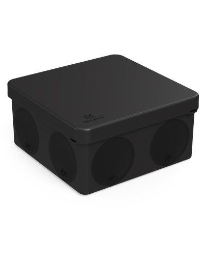 Коробка распред. 60-0300-9005м двухкомп. (HF) черная 100х100х50 (8шт/уп) Промрукав (60-0300-9005м) в Комсомольске-на-Амуре Распределительные коробки Pintop.ru