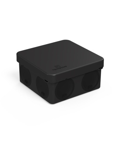 Коробка распред. 60-0210-9005м двухкомп. безгалогенная (HF) черная 80х80х40 (8шт/уп) Промрукав (60-0210-9005м) в Комсомольске-на-Амуре Распределительные коробки Pintop.ru