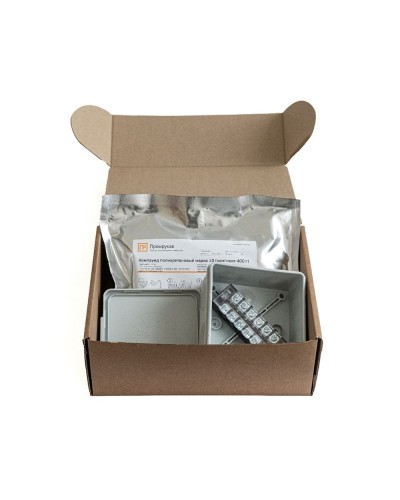 Коробка распред. двухкомп. (HF) 100х100х50 серая Промрукав (PR80.0178) в Комсомольске-на-Амуре Распределительные коробки Pintop.ru