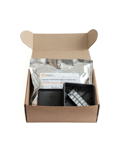 Коробка распред. двухкомп. (HF) 100х100х40 черная Промрукав (PR80.0177) в Комсомольске-на-Амуре Распределительные коробки Pintop.ru