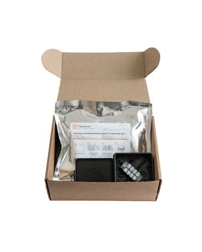 Коробка распред. двухкомп. (HF) 80х80х40 черная Промрукав (PR80.0175) в Комсомольске-на-Амуре Распределительные коробки Pintop.ru