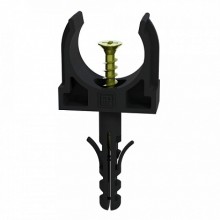 Крепеж-клипса с дюбелем и саморезом черная д20 (100шт/1200шт уп/кор) Промрукав (PR13.0220)