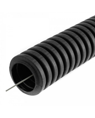 Труба гофрированная ПВХ легкая 350 Н черная с/з d16 мм (10 м/2400м уп/пал) Промрукав (PR01.0143) в Комсомольске-на-Амуре Труба гофрированная Pintop.ru