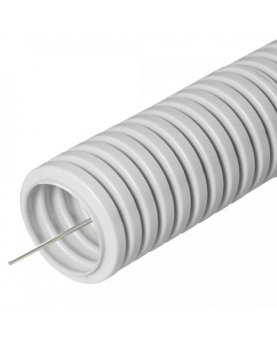 Труба гофрированная ПВХ легкая 350 Н серая с/з д20 (50м/уп) Промрукав (PR.012031м) в Комсомольске-на-Амуре Труба гофрированная Pintop.ru